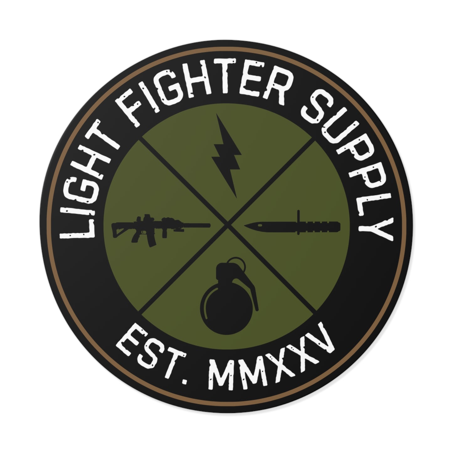 Light Fighter Supply Logo - 3" x 3" Vinyl Decal Sticker